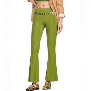 Sandro Paris NWT Chalament Flare pants knit with metallic fibers size 36 XS
